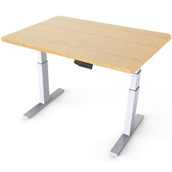 Sylex Arise Basix 3 Stage Rectangle Desk 1500W x 750D x 625-1255mmH Snow Maple/White