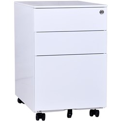 Sylex Order Metal Mobile Pedestal 2 Drawer 1 File 390W x 520D x 640mmH White