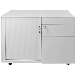 Sylex Order Mobile Caddy Left Hand Tambour Door 900W x 520D x 640mmH White