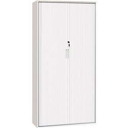 Sylex Order Tambour Cupboard Includes 4 Shelves 900W x 520D x 1980mmH White