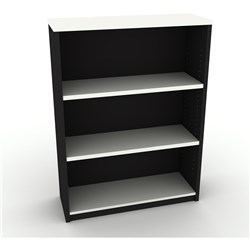 OM Bookcase 900W x 320D x 1200mmH 2 Shelf White And Charcoal
