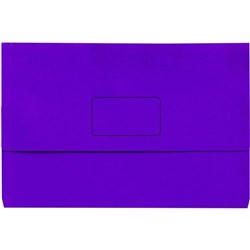 Stat Document Wallet Foolscap Manilla 30mm Gusset Purple
