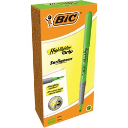 Bic Brite Liner Grip Highlighter Chisel Green Pack of 12