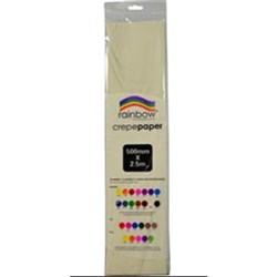 Rainbow Crepe Paper 500mm x 2.5m White Pack of 12