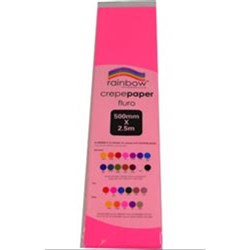 Rainbow Crepe Paper 500mmx2.5m Pink Pack of 12