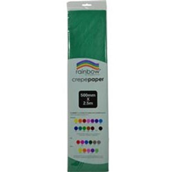 Rainbow Crepe Paper 500mmx2.5m Emerald