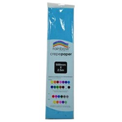 Rainbow Crepe Paper 500mmx2.5m Light Blue