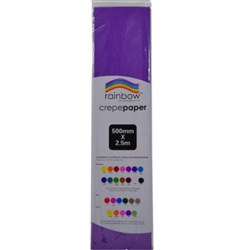 Rainbow Crepe Paper 500mmx2.5m Purple Pack 12