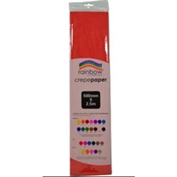 RAINBOW CREPE PAPER 500mm x 2.5m Red