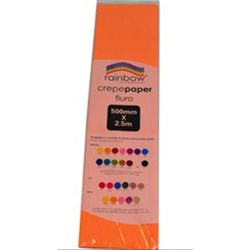 RAINBOW CREPE PAPER 500mm x 2.5m Orange