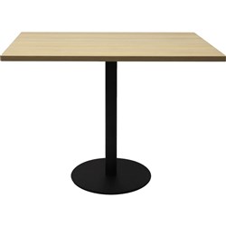 Rapidline Estillo Disc Base Square Meeting Table 900W x 900D x 755mmH Oak / Black