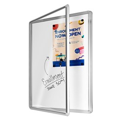Visionchart Neo White Board Surface Notice Case Hinged Door A2 600W x 33D x 450mmH