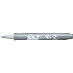 Artline Decorite Metallic Markers Brush Nib Silver Box Of 12