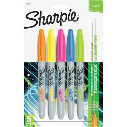 Sharpie Fine Point Marker Permanent 1.0mm Neon Assorted Pack of 5