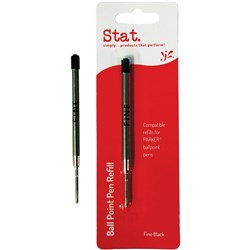 Stat Ballpoint Pen Refill Parker Compatible Fine Pack of 10 Black