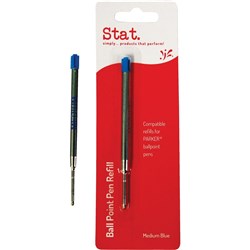 Stat Ballpoint Pen Refill Parker Compatible Medium Pack of 10 Blue
