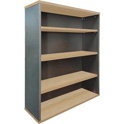 Rapidline Rapid Worker Bookcase 3 Shelves 900W x 315D x 1200mmH Oak And Ironstone