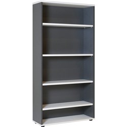 Rapidline Rapid Worker Bookcase 4 Shelves 900W x 315D x 1800mmH White And Ironstone