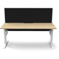 Rapidline Boost Static Single Sided Workstation+Screen 1500W x 750D x 1330mmH Oak/White