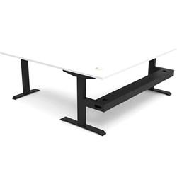 Rapidline Boost Static Corner Workstation + Tray 1500/1500W x 750D x 730mmH White/Black