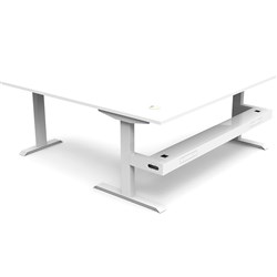 Rapidline Boost Static Corner Workstation + Tray 1800/1500W x 750D x 730mmH White/White