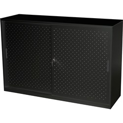Rapidline Go Tambour Sliding Door Cupboard 1530W x 473D x 1016mmH Black