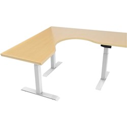 Sylex Arise Basix 3 Stage Corner Desk 2100/2100W x 750D x 625-1255mmH White/White