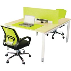 Sylex Oblique Back to Back Desk 2 Person 1800W x 1500D x 620-920mmH Snow Maple/White