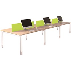 Sylex Oblique Back to Back Desk 6 Person 5400W x 1500D x 620-920mmH Snow Maple/White