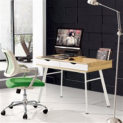 Sylex Houston Computer Desk 1000W x 600D x 775mmH Oak Top White Frame