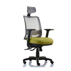 Sylex Epic High Back Office Chair Arms Mesh Back With Arms Olive