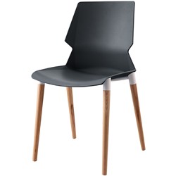 Sylex Prism 4 Leg Chair Polypropylene Black Seat Beech Frame