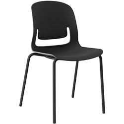 Sylex Pallete 4 Leg Chair No Arms Polypropylene Black Seat Black Steel Frame