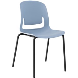 Sylex Pallete 4 Leg Chair No Arms Polypropylene Grey Seat Black Steel Frame