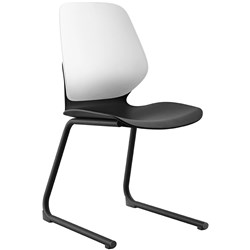 Sylex Kaleido Chair Reverse Cantilever Base Polypropylene White Back Black Seat