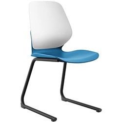 Sylex Kaleido Chair Reverse Cantilever Base Polypropylene White Back Blue Seat