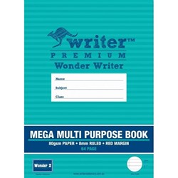Wonder Writer Multi-Purpose Exercise Book 8mm Ruled 330 x 240mm 64 Page