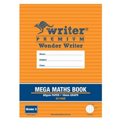 Wonder Writer Maths Grid Book Grid 10mm 330 x 240mm 64 Page