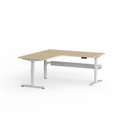 OLG Klass Elec Adjust 90Deg Workstation RHR 1800/1800W x 750D x 620-1270mmH Oak/White