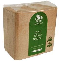 Envirochoice Quilted Dinner Napkins GT Fold 400mm x 400mm Kraft Carton Of 1000