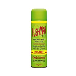 Bushman Plus Insect Repellent Aerosol 20% Deet With Sunscreen 350g Can Box Of 12