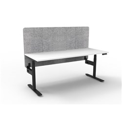 Rapidline Halo+ Single Sided Workstation + Grey Eco Screen 1500Wx750Dx620-1270mmH Wht/Blk