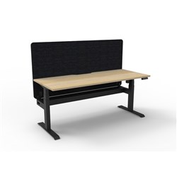 Rapidline Boost Light Single Sided Workstation Black Eco Screen+Tray 1500mmW Oak/Black