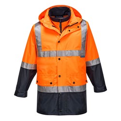 Portwest Eyre Hi-Vis 4-in-1 Contrast Jacket Extra Large Orange And Navy
