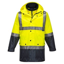 Portwest Eyre Hi-Vis 4-in-1 Contrast Jacket 3XL Yellow And Navy