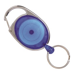 Bibbulmun Retractable Snap Lock Key Holders 25mm Blue Pack Of 4