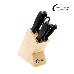 Connoisseur 7 Piece Wooden Knife Block Stainless Steel
