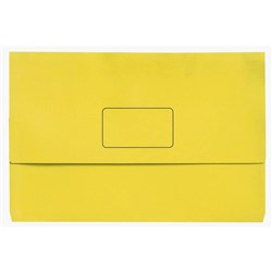 Marbig Slimpick Manilla Document Wallet Foolscap 30mm Gusset Yellow Pack Of 10