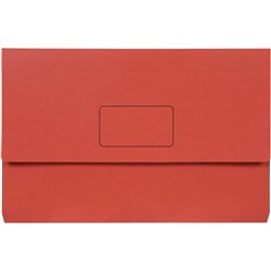 Marbig Slimpick Manilla Document Wallet Foolscap 30mm Gusset Red Pack Of 10