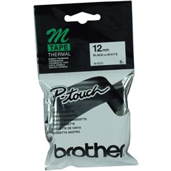MK231 TAPE 12MM BROTHER BLK/WHITE